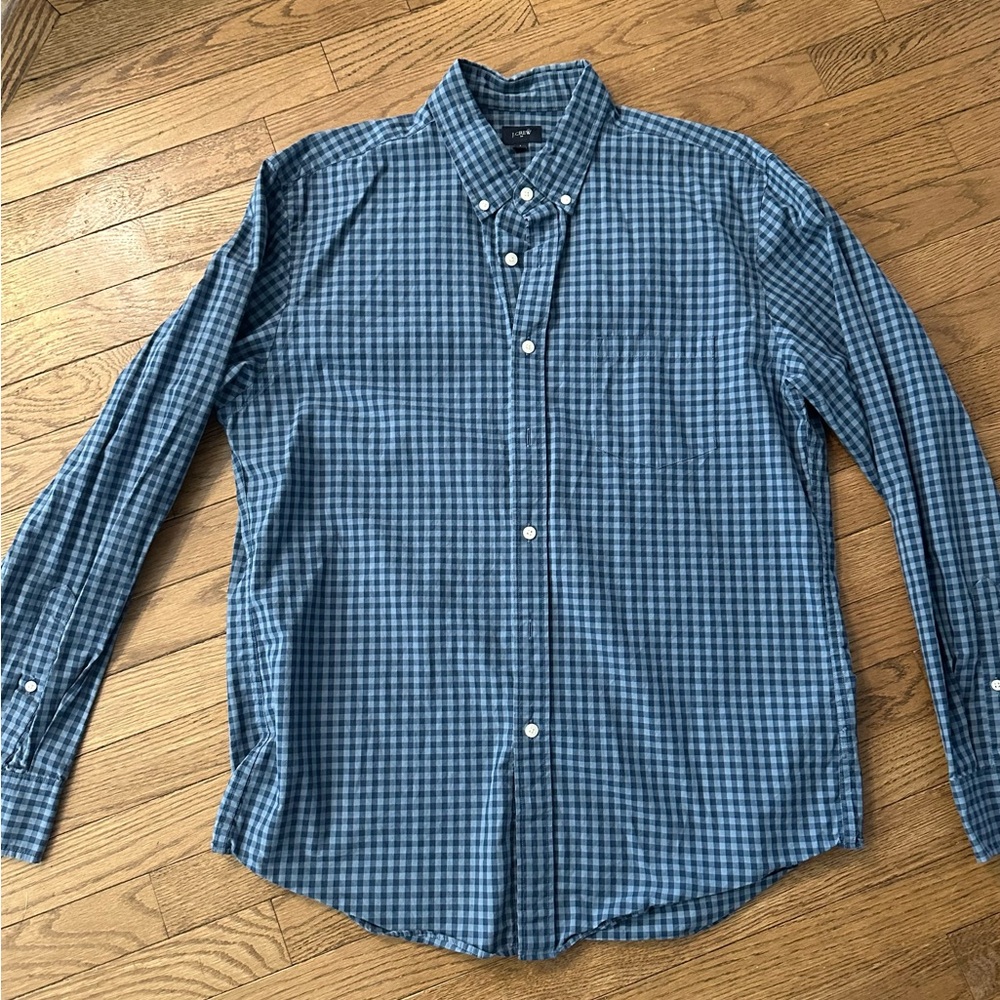 J. Crew Blue Gingham Casual Shirt